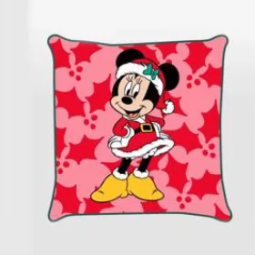 Disney Minnie Holly Weihnachtskissenbezug 40x40 cm Velours