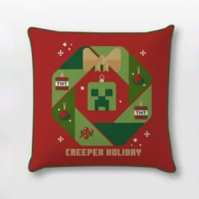 Minecraft Creeper Weihnachtskissenbezug 40x40 cm Velours