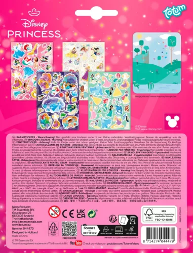 Sada nálepiek na okno s príbehom Disney princezien