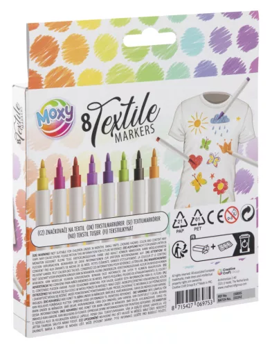 Színes Moxy textil filctoll 8 db-os