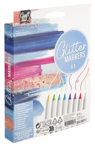 Színes Craft csillámos filctoll szett 8 db-os