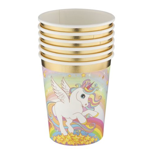 Unikornis Rainbow papír pohár 6 db-os 250 ml