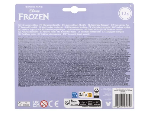Disney Jégvarázs Snowflakes kimosható textil filctoll 12 db-os