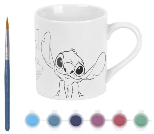 Disney Lilo és Stitch, A csillagkutya Alien festhető porcelán bögre 235 ml Díszdobozban