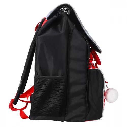 Disney Minnie Schultasche, grau, mit Bommel, 42 cm
