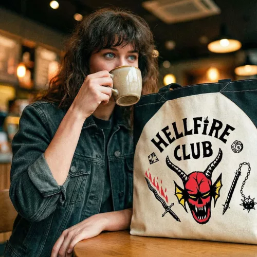 Stranger Things Hellfire Club shopping bag, bevásárlótáska 40 cm
