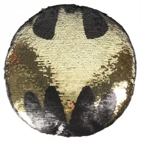Wendbares Paillettenkissen mit Batman-Symbol, 30 cm