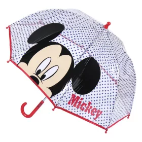   Transparenter Kinderregenschirm von Disney Mickey mit blauen Punkten, Ø 71 cm