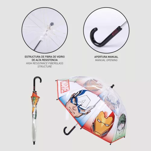 Avengers Mighty Kids transparenter Regenschirm Ø71 cm