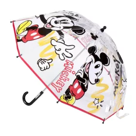   Transparenter Kinderregenschirm mit Disney Mickey Cartoon-Motiv, Ø 71 cm