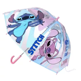   Disney Lilo & Stitch, Sternenhund Engel, transparenter Kinderregenschirm, Ø 71 cm