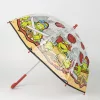 Teenage Mutant Ninja Turtles Pizza Kinder-Regenschirm, transparent, Ø 71 cm
