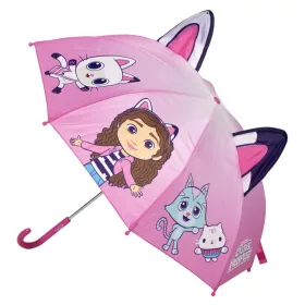 Gabis Puppenhaus: Rosa Kinderregenschirm mit Griff, Ø 71 cm