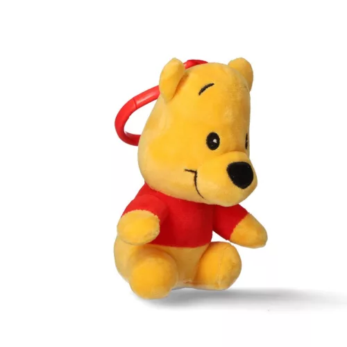 Disney Winnie Puuh gelbe 3D-Plüschfigur mit Kleiderbügel und Taschenverzierung, 13 cm