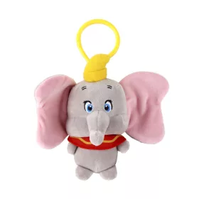   Disney Dumbo graue 3D-Plüschfigur mit Kleiderbügel und Taschenverzierung, 13 cm