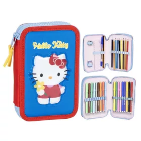 Modrý držiak na perá Hello Kitty s 2 úrovňami