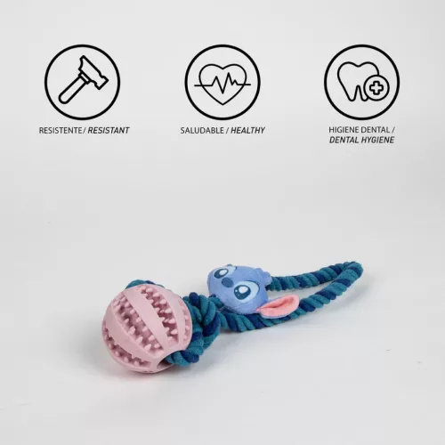 Disney Lilo és Stitch, A csillagkutya Alien kötél kutyajáték TPR labdával 24 cm