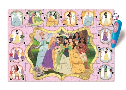 Interaktívne puzzle Disney Princezny Stretnutie 24 dielikov Clementoni