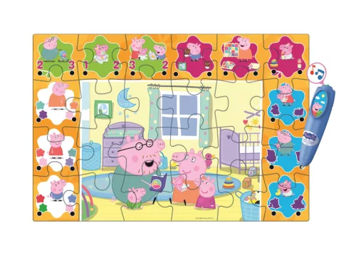 Interaktívne puzzle Prasiatko Peppa Čítanie s 24 dielikmi Clementoni