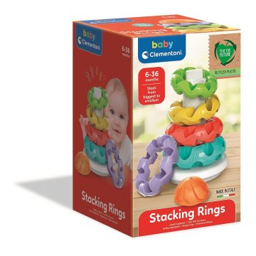  Színes piramis Stacking Rings építőjáték 5 db-os Clementoni