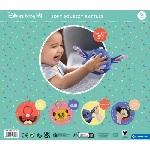 Disney Minnie Round plüss labdafigura, baba csörgő Clementoni