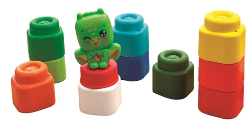 Šareni set mekih građevinskih blokova Clemmy s 10 figurica Clementoni