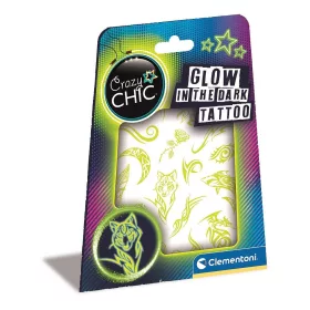 Crazy Chic Wolf Glow-in-the-Dark Tattoo Clementoni