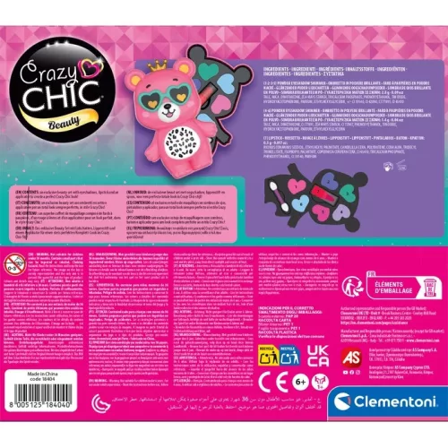 Crazy Chic Teddy maci formájú sminkszett Clementoni