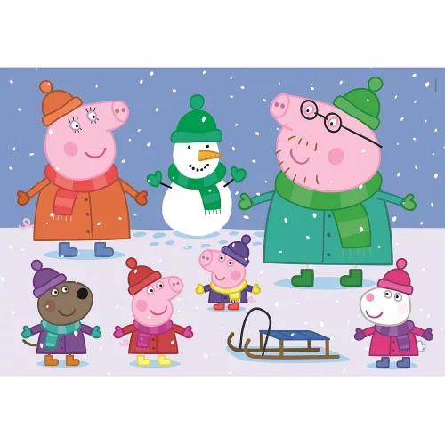Clementoni maxi puzzle Prasiatko Peppa Snow 104 dielikov