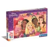 24-dielne maxi puzzle s kvetinovým rámom od Disney princezien Clementoni