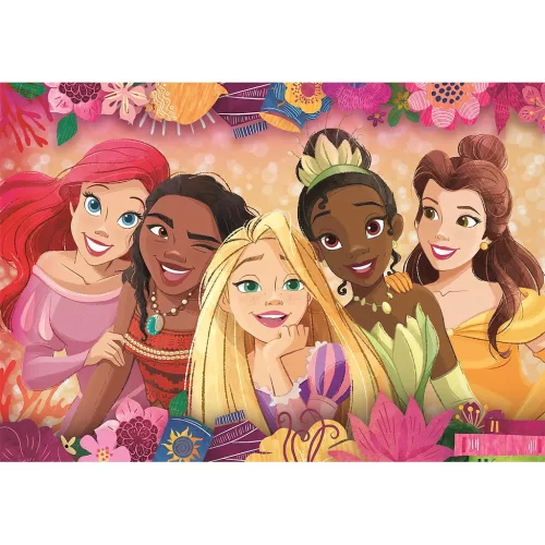 24-dielne maxi puzzle s kvetinovým rámom od Disney princezien Clementoni