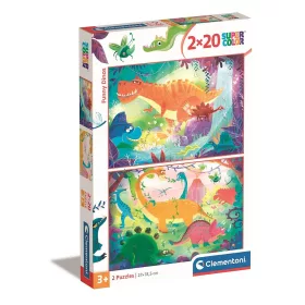 Lustiges Dinosaurier-Puzzle (2x20 Teile) von Clementoni