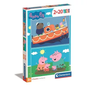 Puzzle Prasiatko Peppa Deň voľna 2x20 dielikov Clementoni