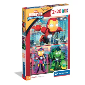   Iron Man und sein Superteam Hero Squad 2x20-teiliges Puzzle von Clementoni