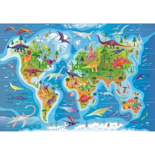 Dinosaurier-Karte, 180-teiliges Puzzle von Clementoni