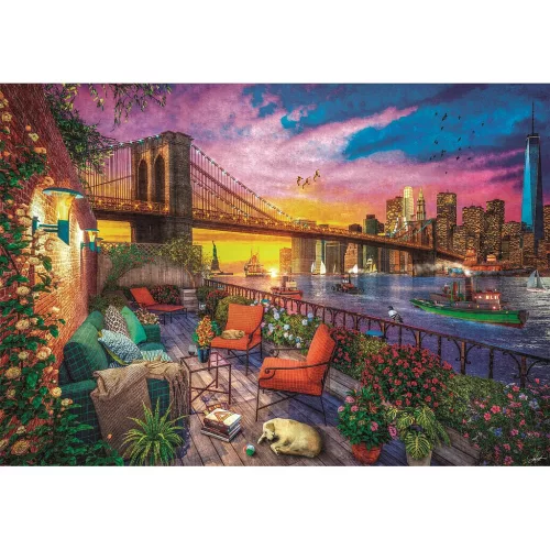 New York Balcony Sunset 3000 db-os puzzle Clementoni