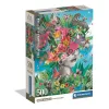 Clementoni - Kompaktné puzzle Blooming Thoughts Head in Jungle, 500 dielikov