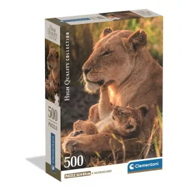 Kompaktné puzzle Clementoni Lion Feline Love, 500 dielikov