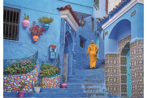 Marokkó Blue Street of Chefchaouen 500 db-os puzzle Clementoni