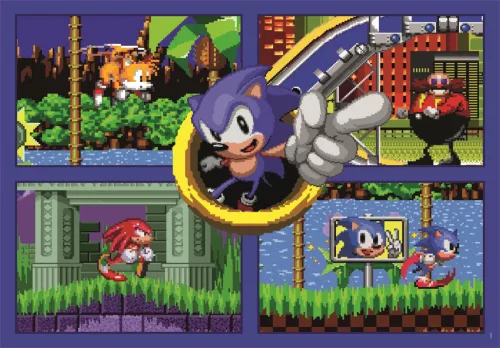 Sonic the Hedgehog 64-Bit-Schnellpuzzle mit 500 Teilen von Clementoni