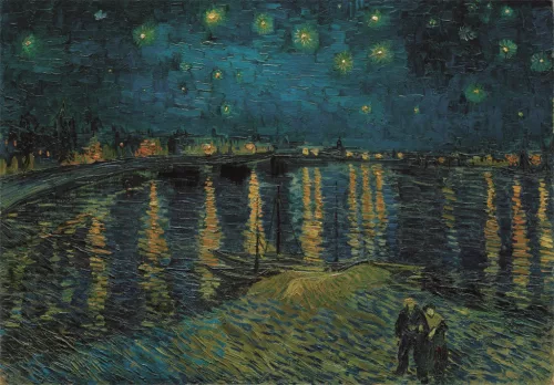 Művészet Starry Night Over the Rhône 1000 db-os Compact puzzle Clementoni