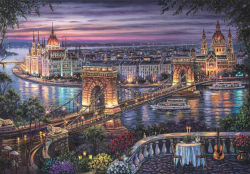 Budapest Lichter der Donau 1000-teiliges Kompaktpuzzle von Clementoni