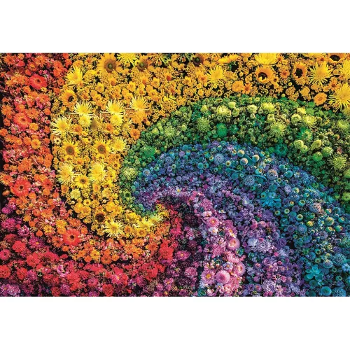 Kompaktné puzzle Clementoni - Farebný kvetinový vír, 1000 dielikov
