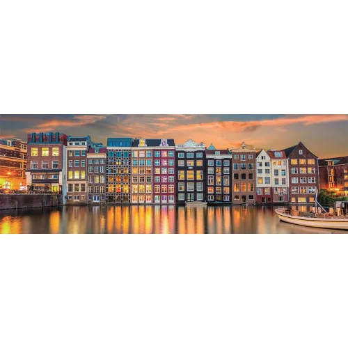 Clementoni, kompaktné puzzle Amsterdam Bright, 1000 dielikov, panoráma
