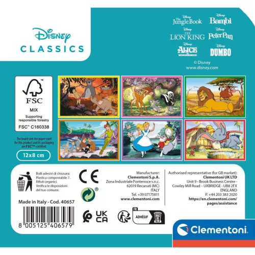 Príbehová kocka s rozprávkovými príbehmi Disney Classics, 6 dielikov, Clementoni