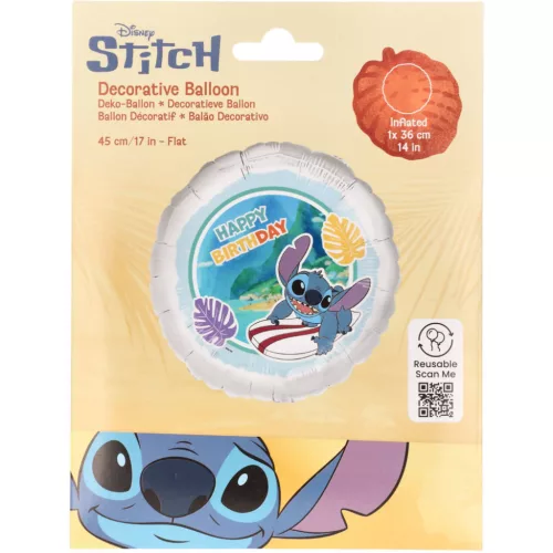 Disney Lilo és Stitch, A csillagkutya Surfer fólia lufi 45 cm