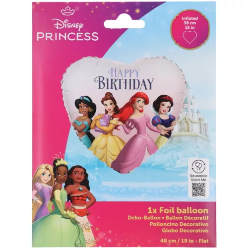 Disney Hercegnők Heart fólia lufi 45 cm