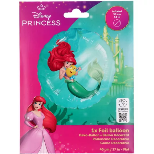 Disney Hercegnők Ariel fólia lufi 45 cm
