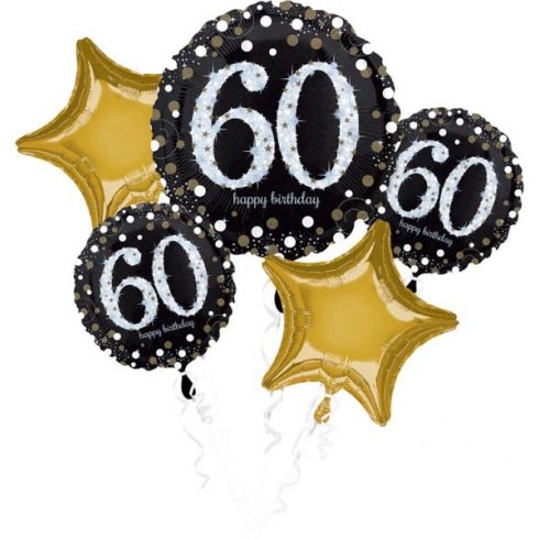 Happy Birthday Gold 60 Fólia lufi 5 db-os szett