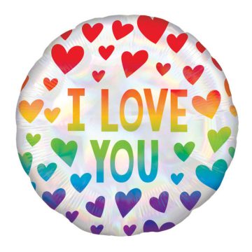 I love You Rainbow, Szeretlek fólia lufi 43 cm